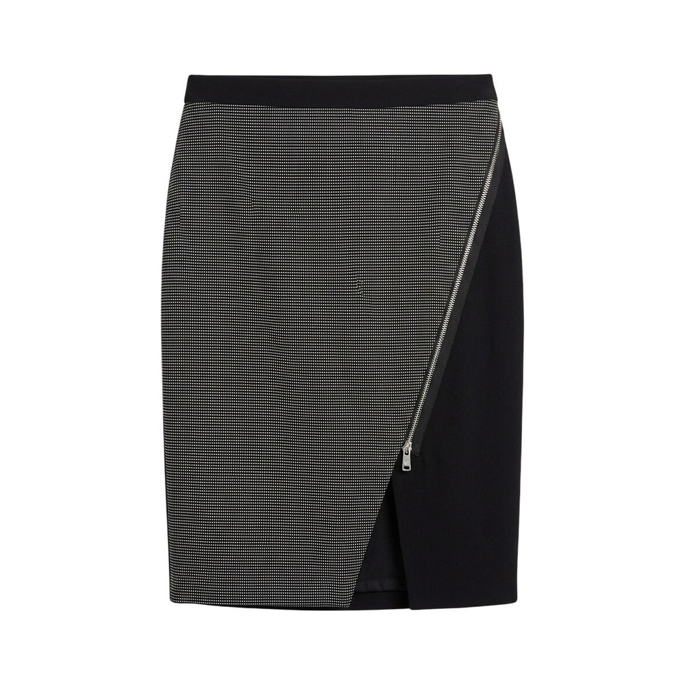 Worthington Womens Colorblock Textured Pencil Skirt Black White Size 16 Slit